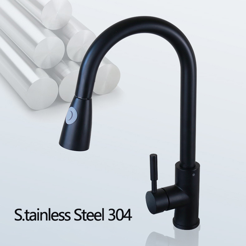 Torneira preta para cozinha filtro put out black water tap stainless steel faucets kitchen tap