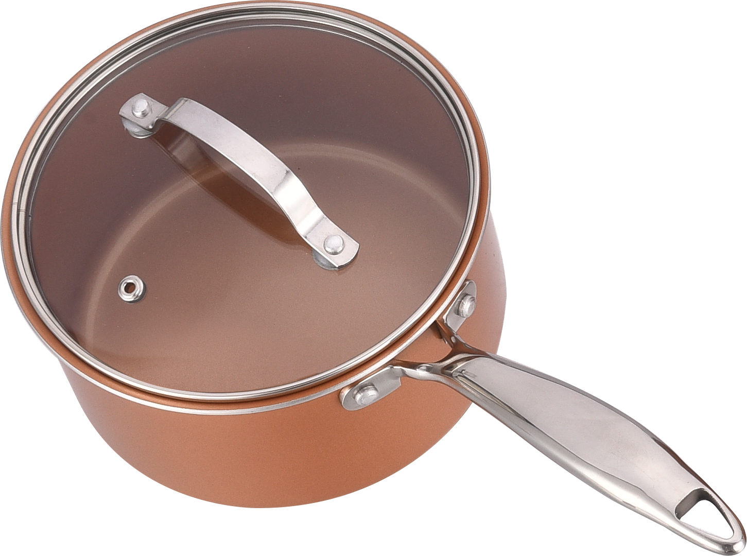 17pcs copper series cookware sets in ceramic nonstick induction pots and pans with steel handle