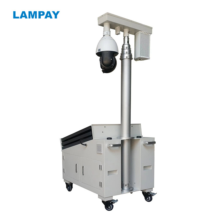 Auto Tracking Ptz Camera Solar Mobile Trailer Cctv Security Camera Tower