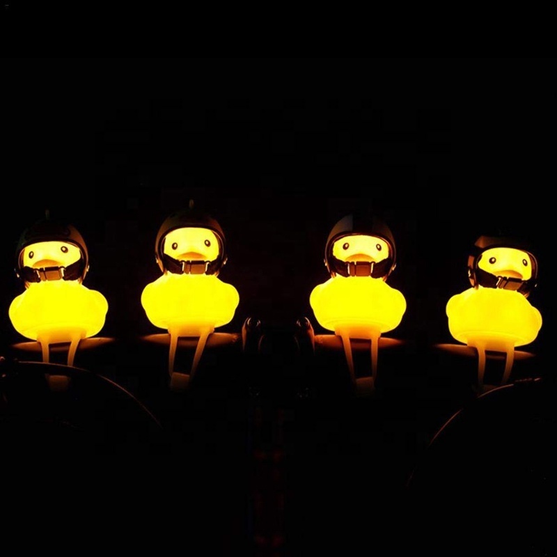 Yellow Little Duck Bicycle Lights Bell Squeeze Horns  Cycling Accessories  for Toddler Children & Adults Cycling Light