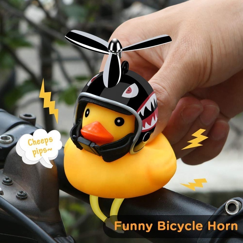 Yellow Little Duck Bicycle Lights Bell Squeeze Horns  Cycling Accessories  for Toddler Children & Adults Cycling Light