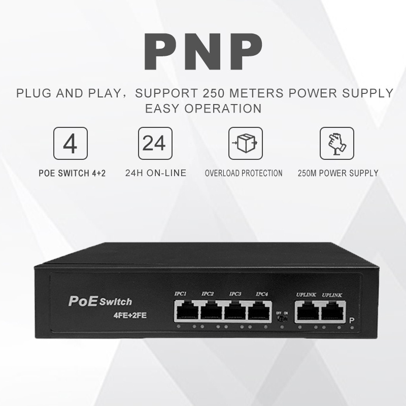 Factory manufacturer 10/100M POE switch 4 8 16 24  port  250m extend