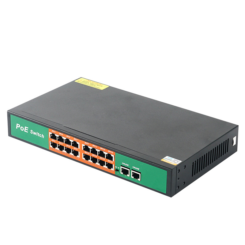 unmanaged POE switch 18  port 16FE + 2 GE  uplink   AP-10216KE