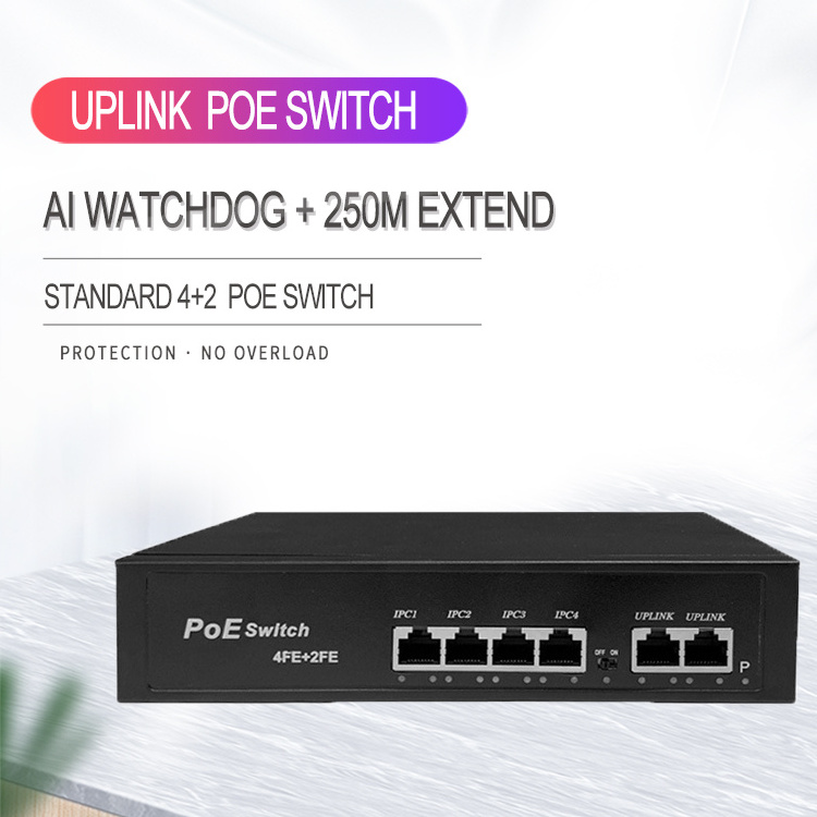 Factory manufacturer 10/100M POE switch 4 8 16 24  port  250m extend