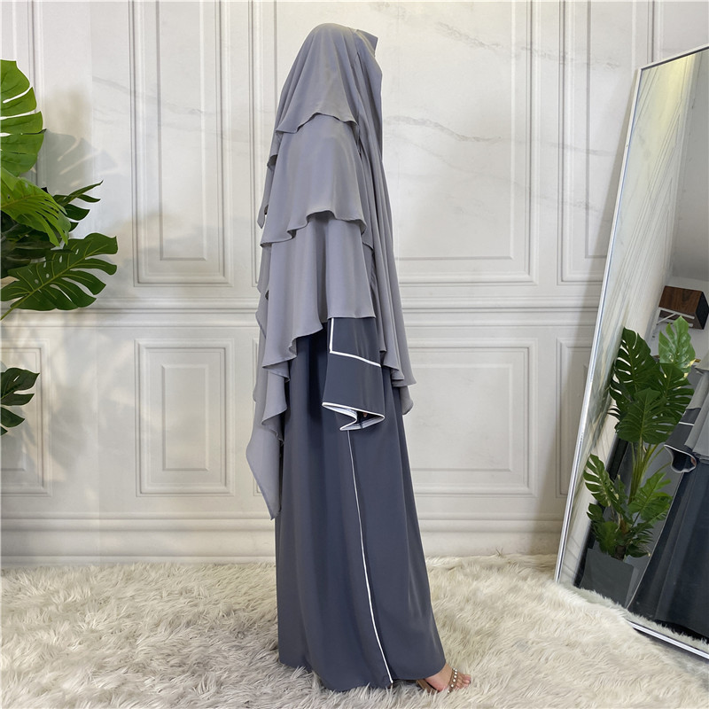 New Design Fashion Muslim Khimar Jilbab 3 Layers Premium Chiffon Khimar Jilbab Hijab Luxury Soft  Material For Women