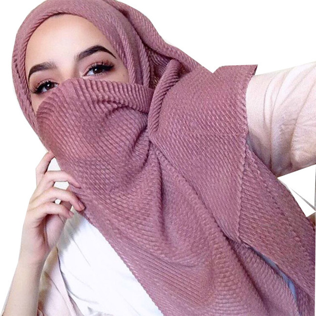 Sexy Viscose Scarf Premium 100% Polyester Summer Crinkle Cotton Underscarf Hijab Women Muslim Islamic Scarf