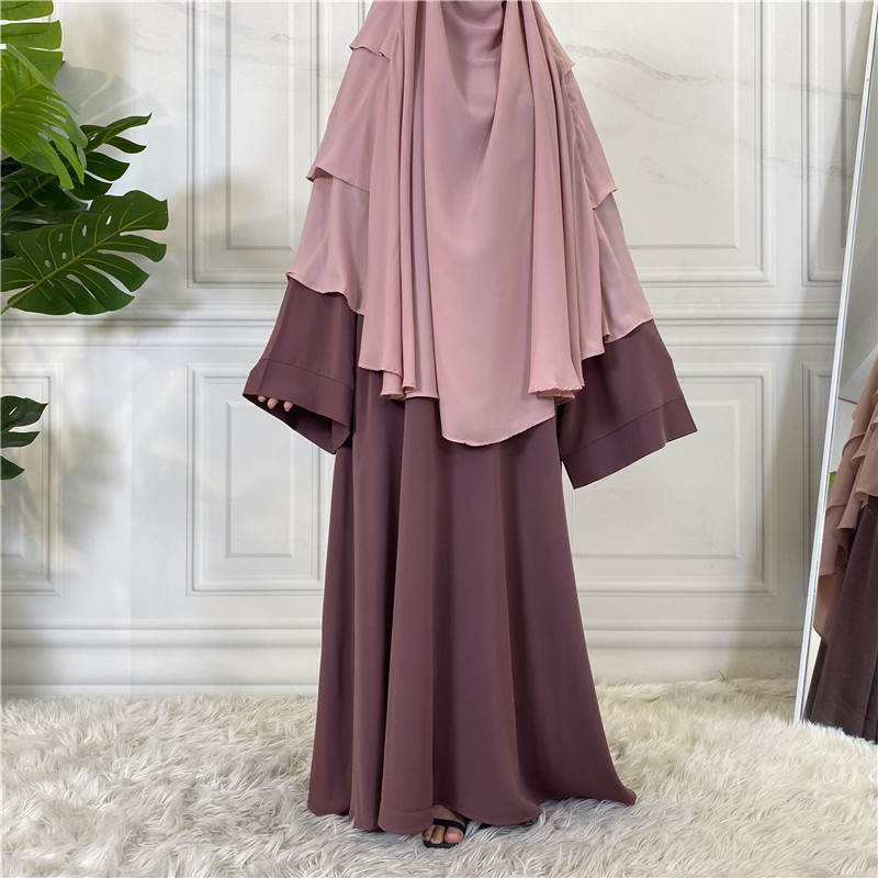 New Design Fashion Muslim Khimar Jilbab 3 Layers Premium Chiffon Khimar Jilbab Hijab Luxury Soft  Material For Women