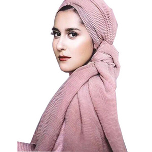 Sexy Viscose Scarf Premium 100% Polyester Summer Crinkle Cotton Underscarf Hijab Women Muslim Islamic Scarf