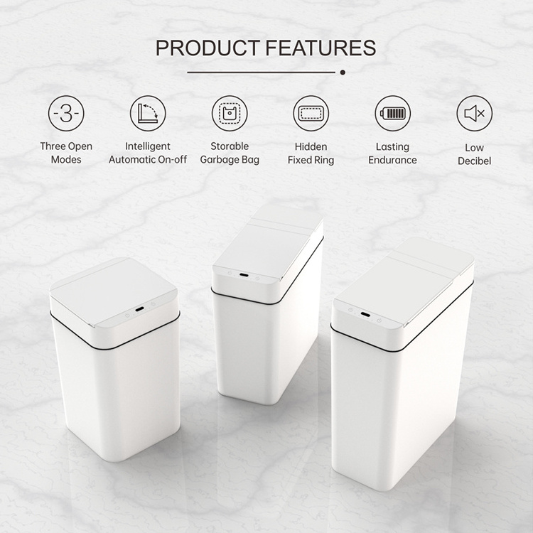 Smart sensor intelligent kitchen bedroom indoor  touchless hotel rubbish trash waste garbage bins plastic trash can with sensor