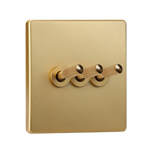 Home Use Nordic Minimalist Brass Lever Electrical Wall Electric Light Switch Panel Toggle Wall Switch And Socket