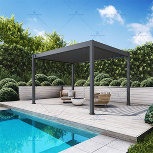 Modern Outdoor Aluminium Pergola Manual/Motorized Home Furniture Louvre Roof  Garden Louvered Canopy