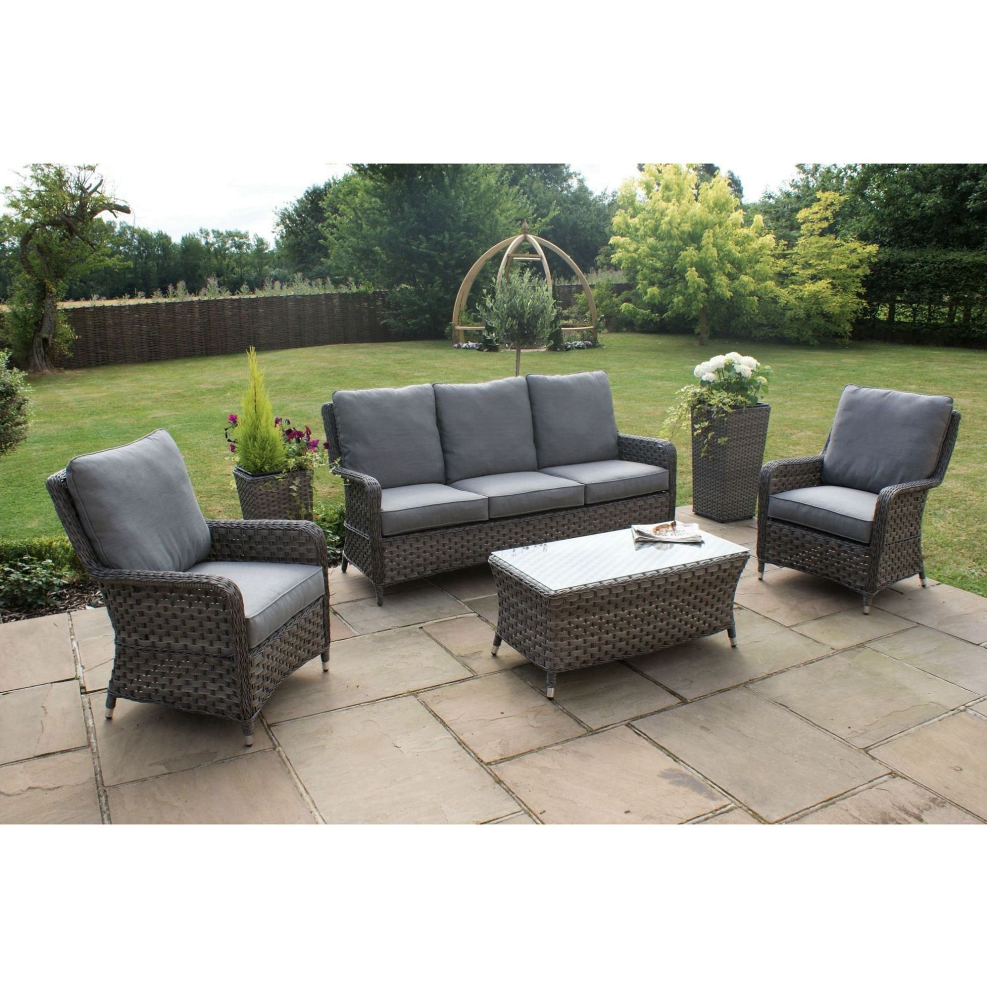 Aluminium frame rattan wicker garden outdoor Nordic style furniture rattan furniture