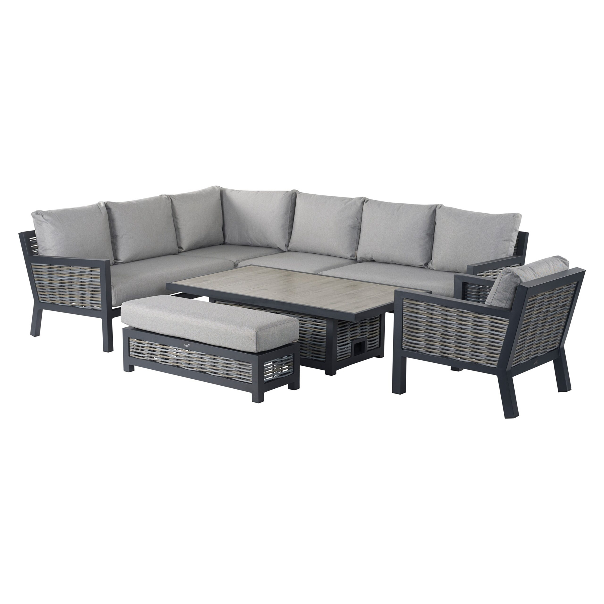 Outdoor Furniture Corner Patio Rattan Outdoor Sofa Set 9 Seater lift table Garden Sofa Set Furniture with lift table