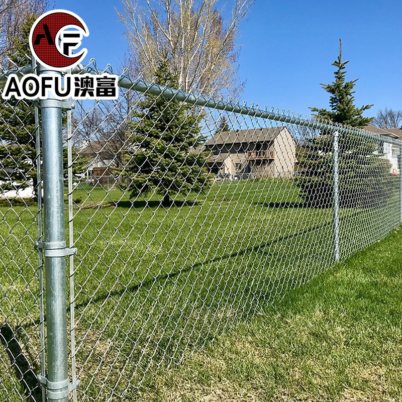 Removable pvc coated green color chain link fence rolls garden diamond metal fence cyclonic mesh