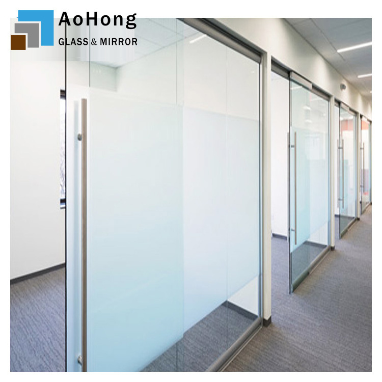 8mm 10mm 12mm bathroom glass partition,frosted tempered office frameless glass room divider partition wall