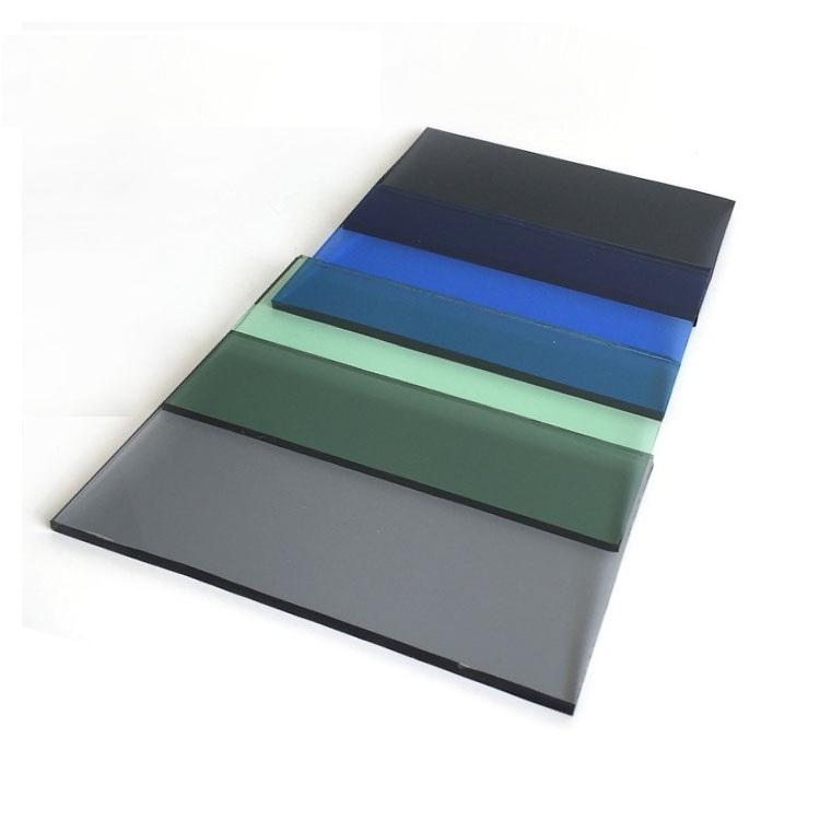 China factory 4mm 5mm 6mm 8mm 10mm gold euro bronze dark blue  green colored glass brown black dark gray tinted float glass