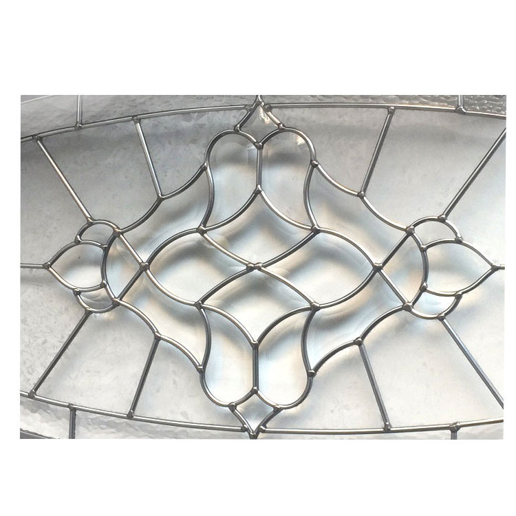 Stained Exterior Door Oval Decorative Glass panels for doors Inserts