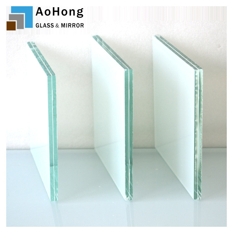 6mm 7mm 8mm 6.38mm 8.38mm thick Tempered Opaque Milk Frosted Laminated Glass Price