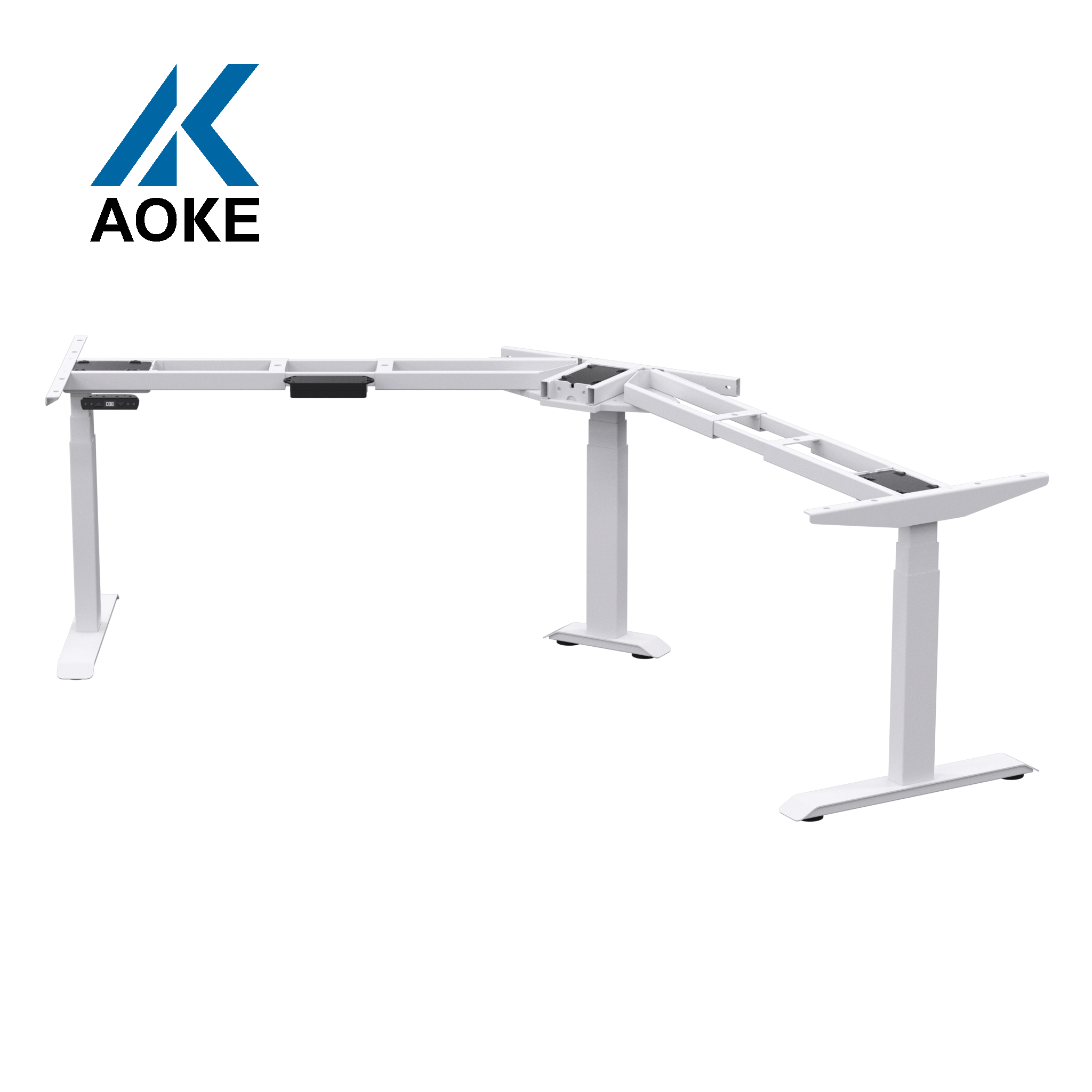 hot sale 2 staff workstation electric lift mechanism l shape gaming table for pc black desk l shaped gaming desk