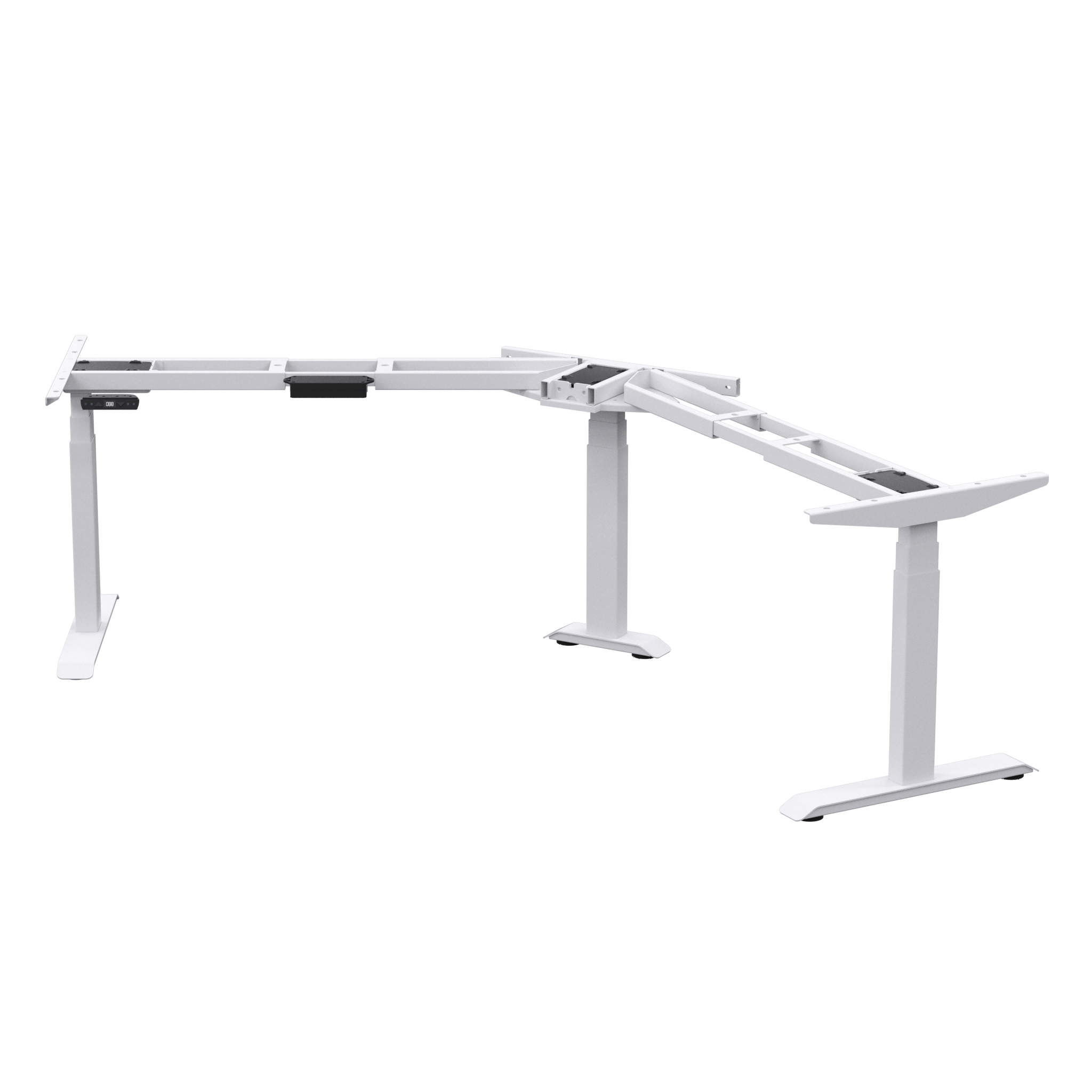 hot sale 2 staff workstation electric lift mechanism l shape gaming table for pc black desk l shaped gaming desk