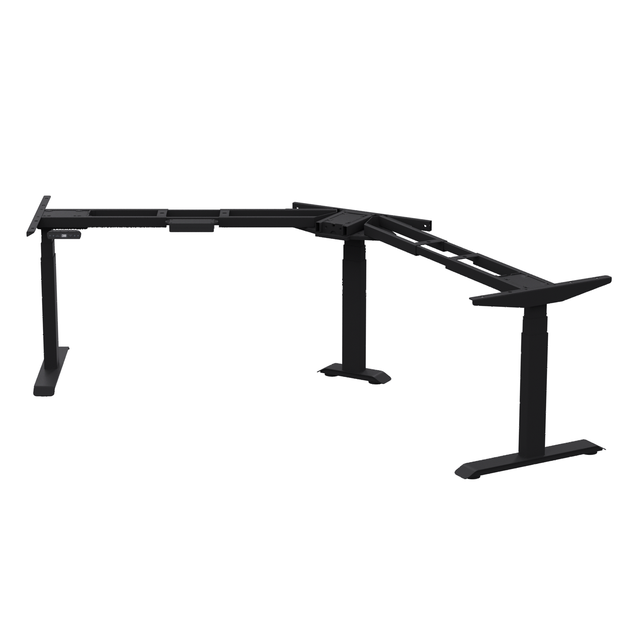 hot sale 2 staff workstation electric lift mechanism l shape gaming table for pc black desk l shaped gaming desk