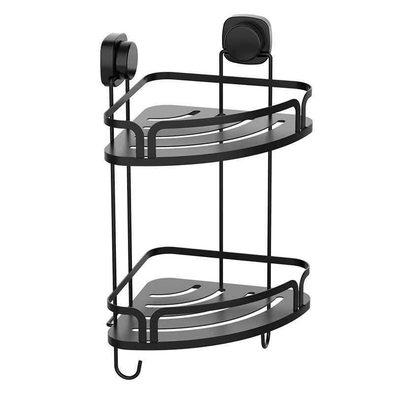 Metal Bathroom Storage Rack Corner Shower Caddy Suction Cup Bathroom Rack Shelf