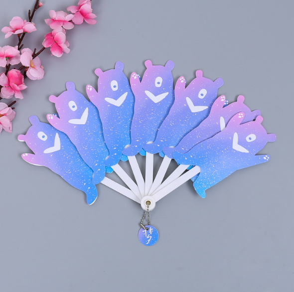 personalized promotional gifts custom brand logo PP advertising seven foldable hand fan