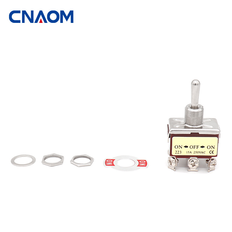 High quality 12MM ON-ON AC Screw Terminal 9 Pin Momentary Brown momentary toggle switch