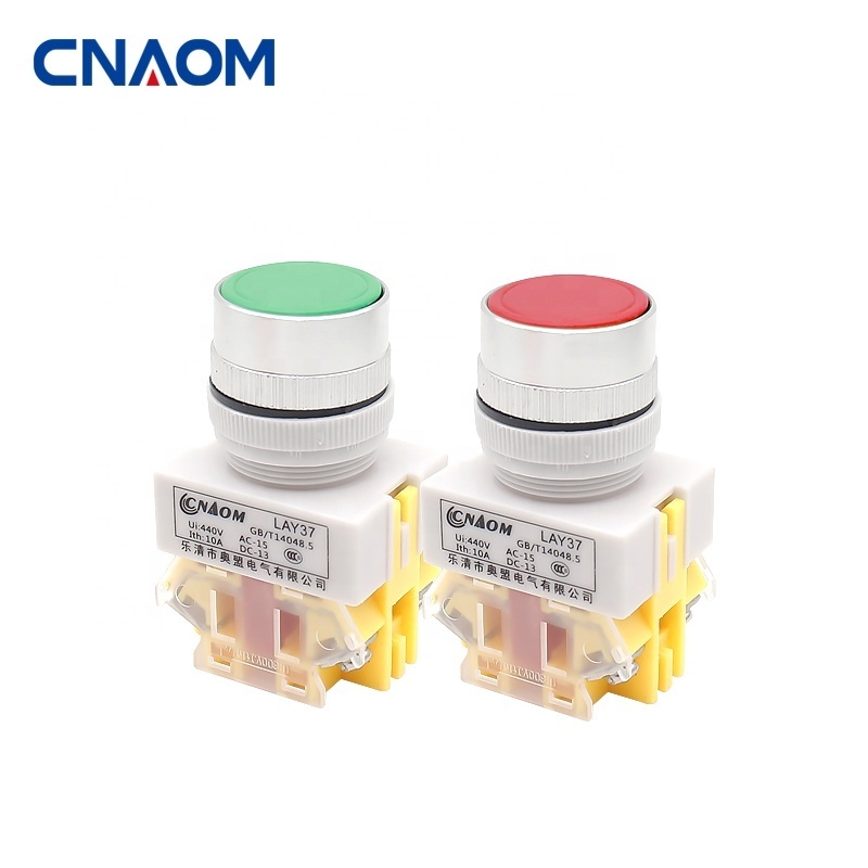 Flat head 22mm self-reset/locking Push button Switch