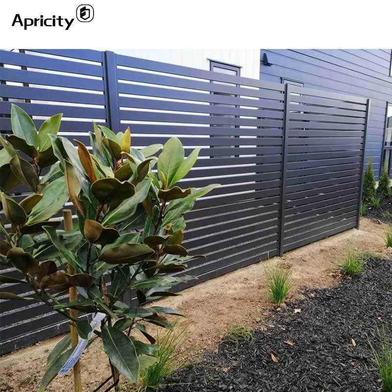 Wholesale Garden Outdoor Modern Metal Black Aluminium Panels Ornamental Slats Privacy Fence