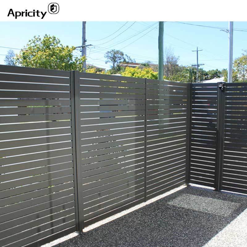 Wholesale Garden Outdoor Modern Metal Black Aluminium Panels Ornamental Slats Privacy Fence