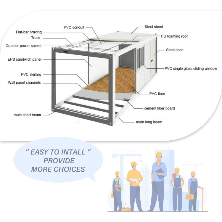 Archi International Shipping Container House From China Foldable Homes 20ft Office Folding Used Container House for Sale