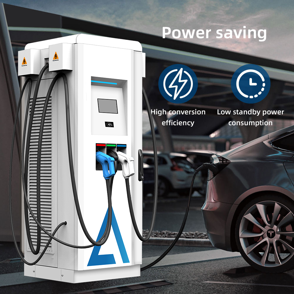 120KW OCPP V1.6J DC EV Fast Charger CCS-2 CHAdeMO and AC Type-2 Connectors industrial 60kw dc ev charger electric car fast