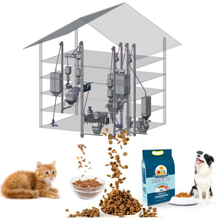 100-2000kg/h extruder pet dog food processing line animal feed food extruder pet food production line