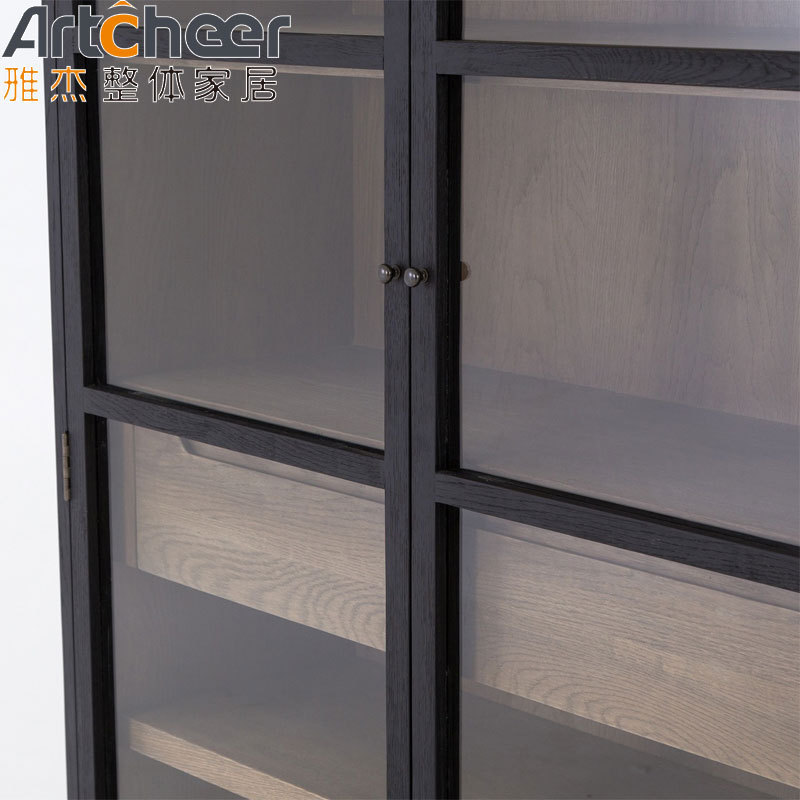 Smart shoe cabinet modern design with glass hinge door