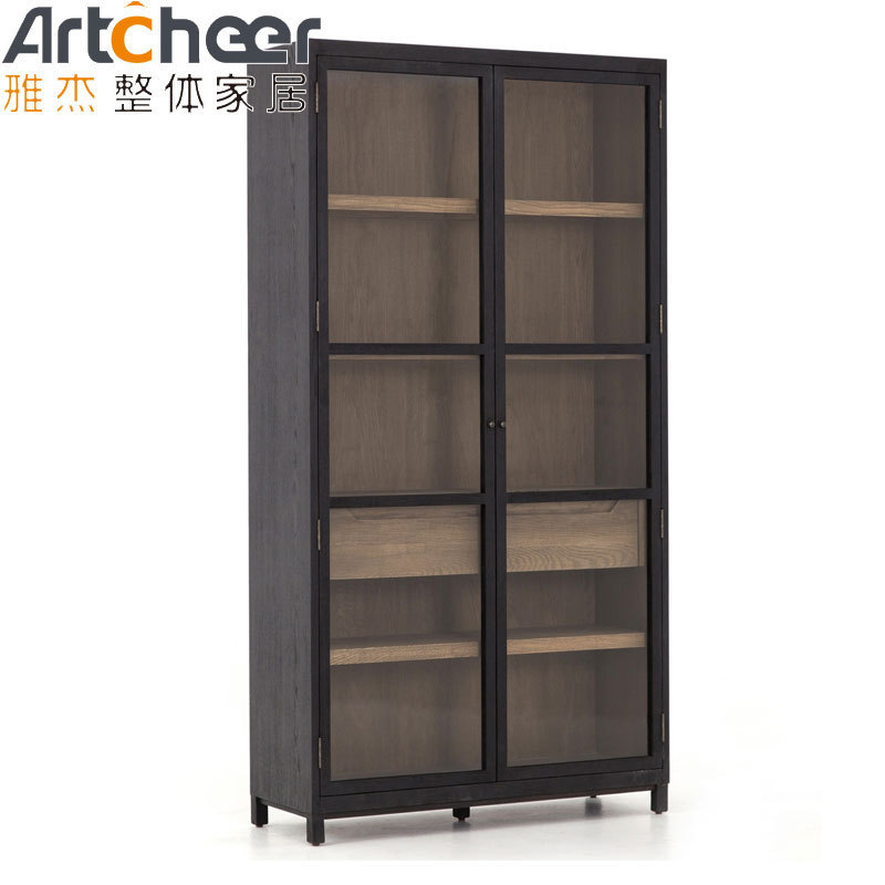 Smart shoe cabinet modern design with glass hinge door