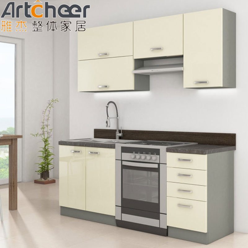 Kitchen cabinet in modular european style cheap wholesale price modern small design melamine finish Foshan factory