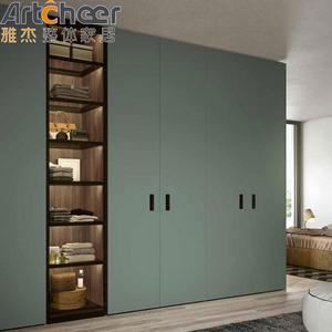 Wardrobe cabinet bedroom mdf furniture closet minimalist simple design with cupboard handles