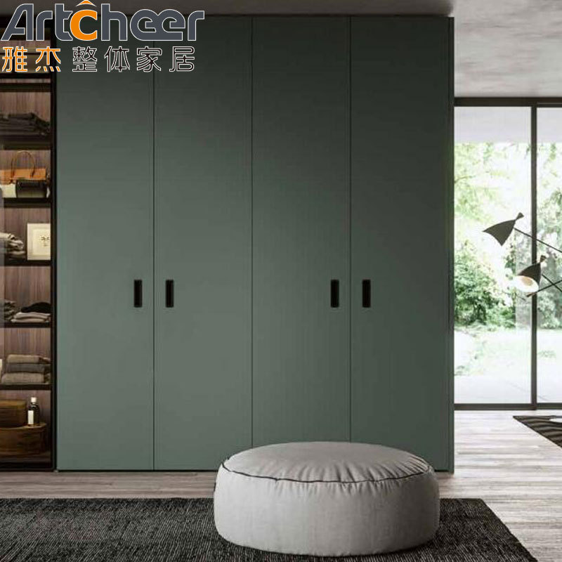 Wardrobe cabinet bedroom mdf furniture closet minimalist simple design with cupboard handles