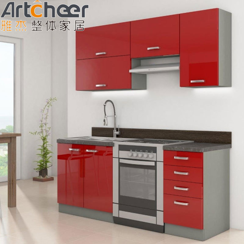 Kitchen cabinet in modular european style cheap wholesale price modern small design melamine finish Foshan factory