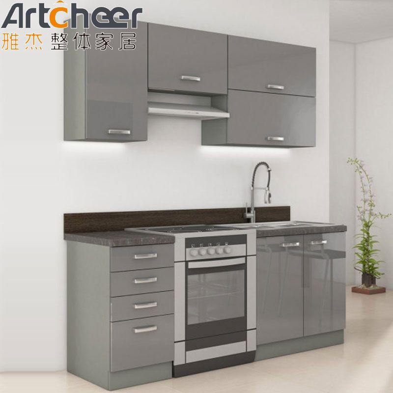 Kitchen cabinet in modular european style cheap wholesale price modern small design melamine finish Foshan factory