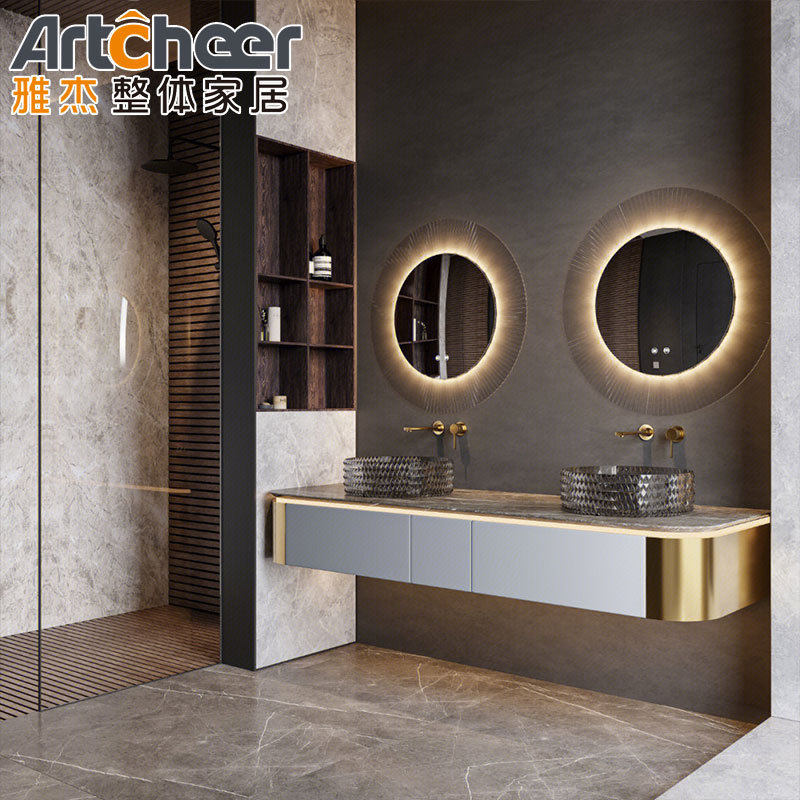 hot selling New Design wholesale Manufacture luxury commercial double sink bathroom vanity furniture vanity Cabinets