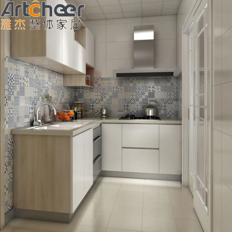 Kitchen cabinet guangzhou small size design with custom aluminium door cabinet