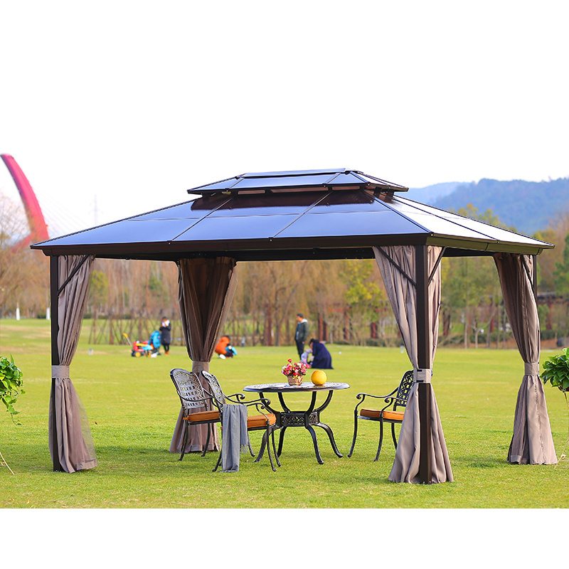 Outdoor aluminum garden wrought iron gazebo trade metal patio gazebo