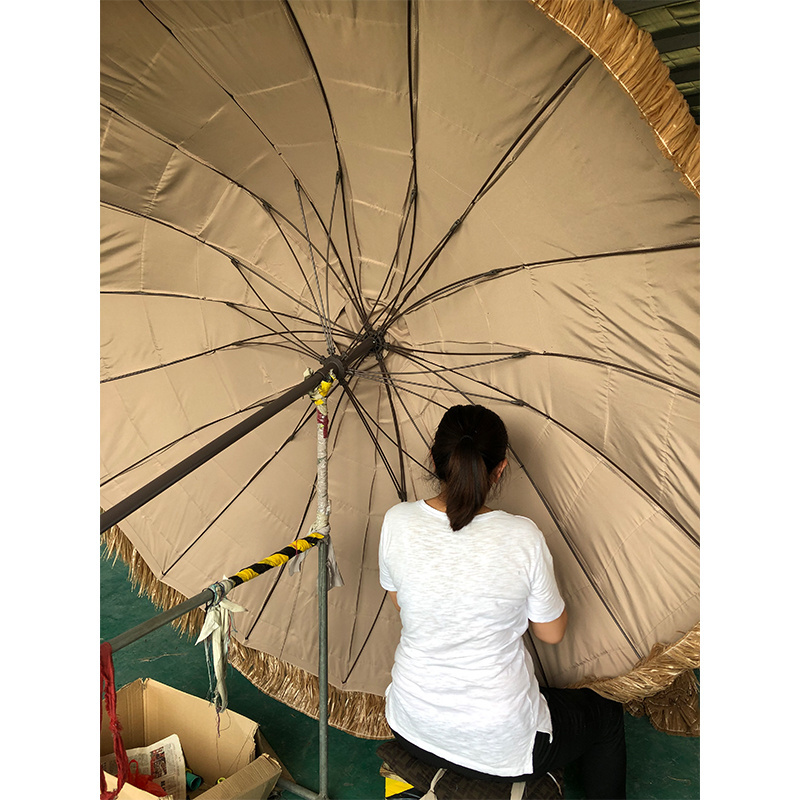 Artiz Straw Parasol Sun Parasol Umbrella for Garden Outdoor Patio Beach Customized Logo Outdoor Furniture Modern Wooden Umbrella