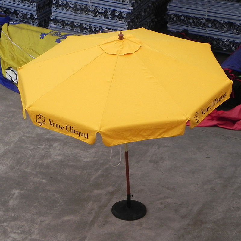 3x3 outdoor beach wooden beach umbrella center pole umbrella with hand pull string