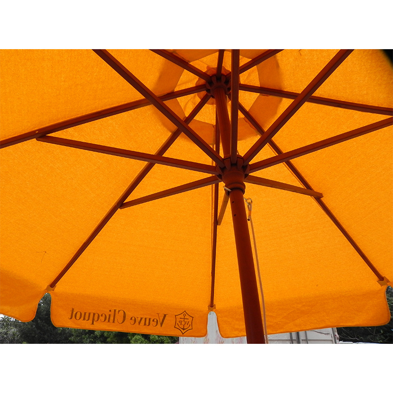 3x3 outdoor beach wooden beach umbrella center pole umbrella with hand pull string