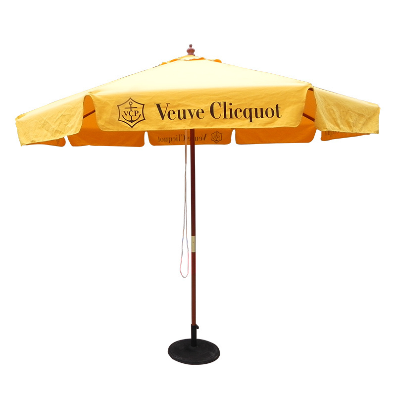 3x3 outdoor beach wooden beach umbrella center pole umbrella with hand pull string