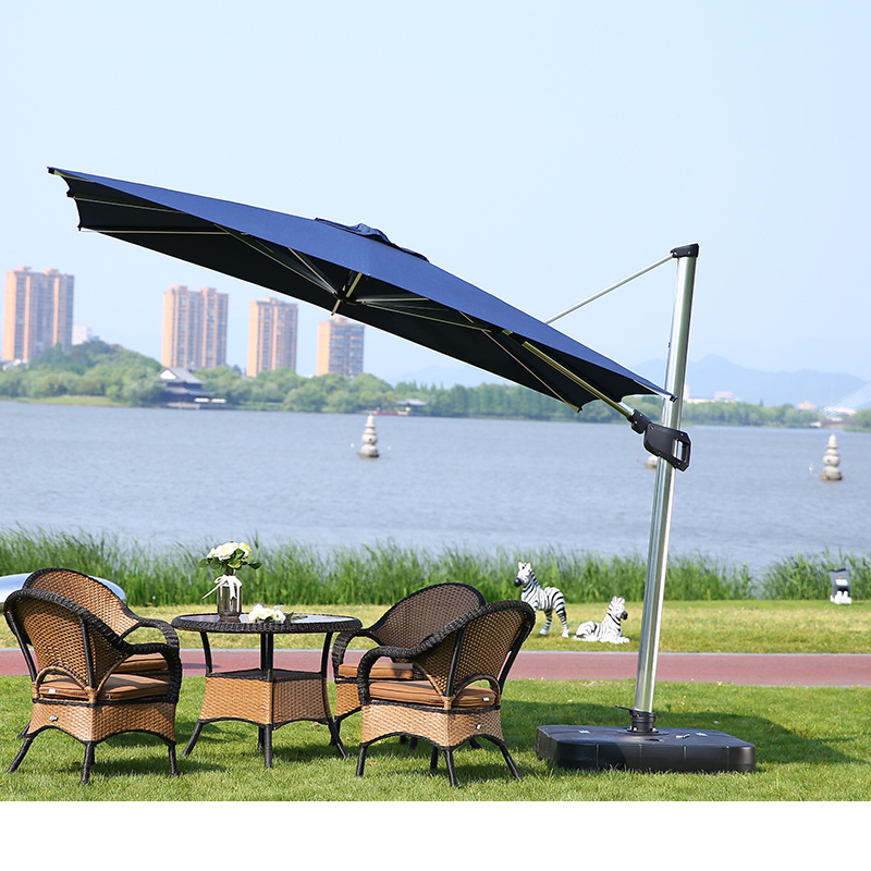 Outdoor cantilever swimming pool waterfall umbrella automatic park umbrella