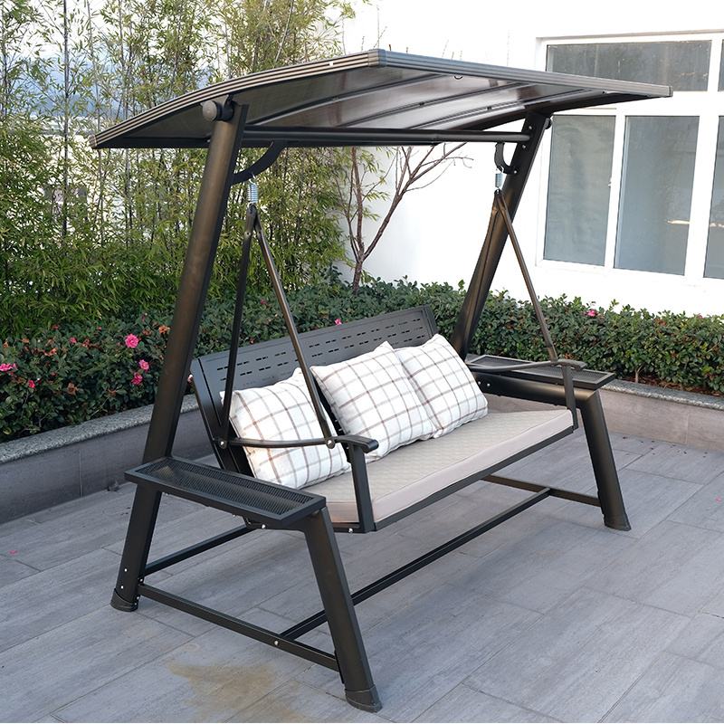 Solar energy outdoor park swing cast aluminum outdoor furniture swing for garden